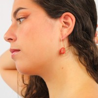 Boucles d'oreilles en caillou de corail véritable BOCORF0039V
