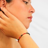 Bracelet onyx et corail BRCORF0088V
