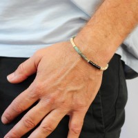 Bracelet Nacre, turquoise et onyx BRNACH0022A