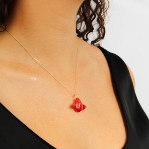Raie en corail rouge véritable PDCORF0031O