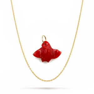 Raie en corail rouge véritable PDCORF0031O