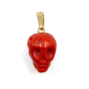 Crâne en corail rouge véritable PDCORF0030O
