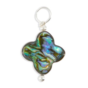 Pendentif trèfle nacre bleu PDNACF007A