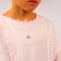 Pendentif trèfle nacre bleu PDNACF007A