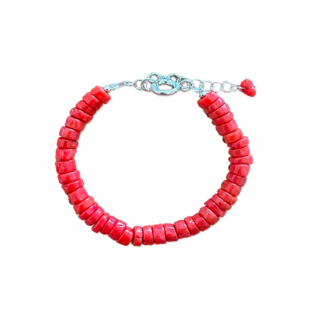 Bracelet en rondelles de corail BRCORENF0027A