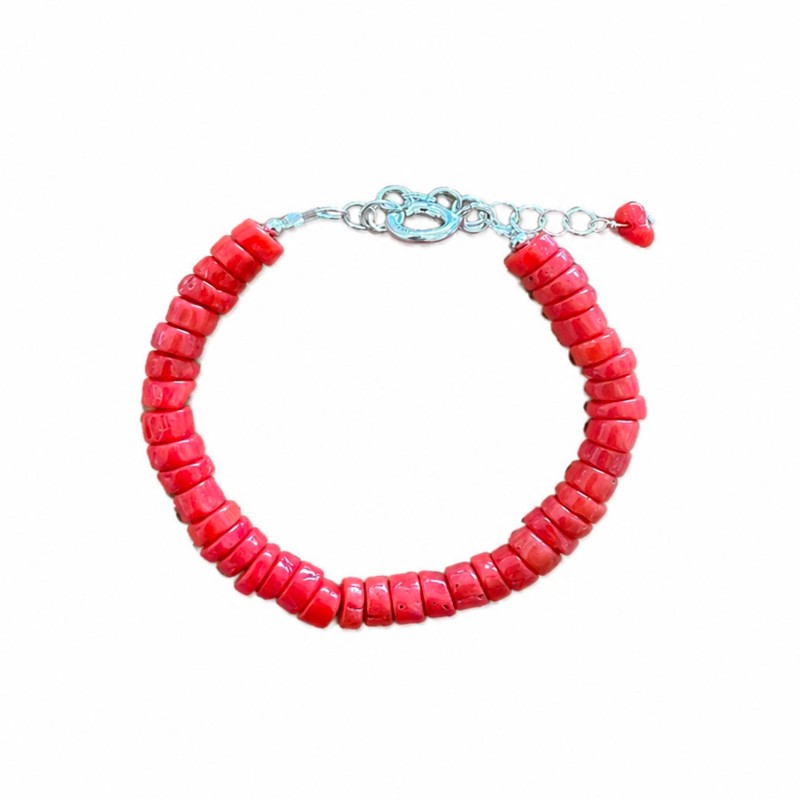 Bracelet en rondelles de corail BRCORENF0027A