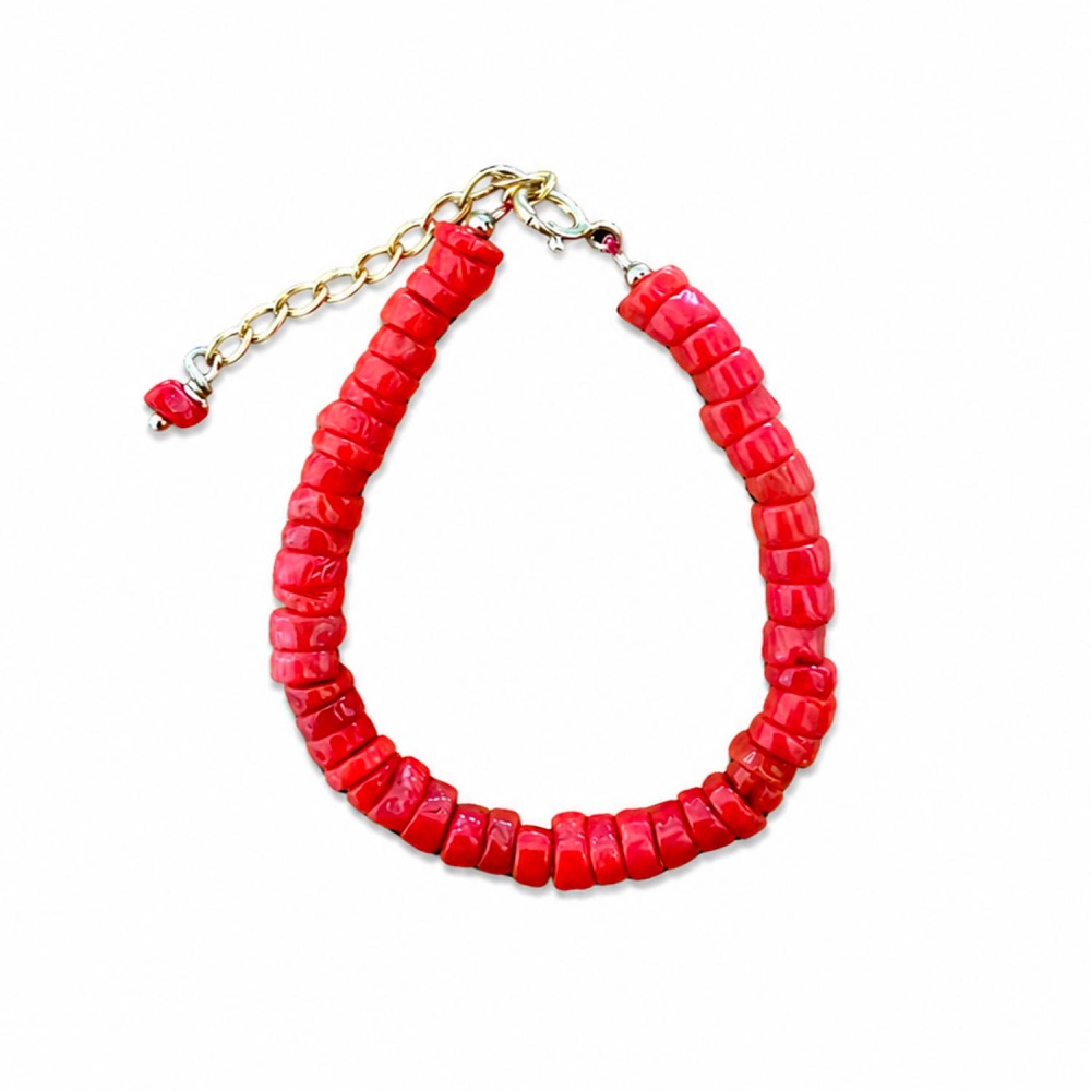 Bracelet en rondelles de corail BRCORENF0026G