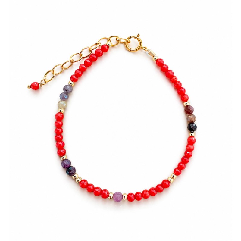 Bracelet corail rouge et rubis saphir BRCORF0092V