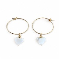 Créoles cœur en nacre et gold filled BONACF0053G