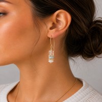 Boucles d'oreilles en pierres fines et nacre BONACF0039G
