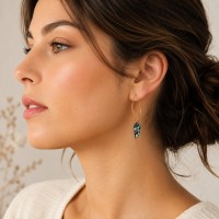 Boucles d'oreilles en nacre bleue BONACF0029V