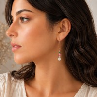 Boucles d'oreilles nacre et pierres BONACF0028G