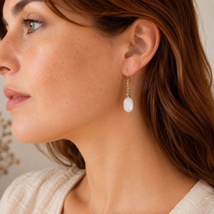 Boucles d'oreilles nacre et turquoise BONACF0026G