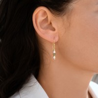 Boucles d'oreilles perles de nacre et Rhyolite BONACF0019G