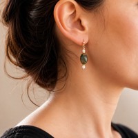 Boucles d'oreilles nacre et Rhyolite BONACF0018G