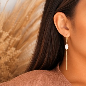 Boucles d'oreilles en nacre et vermeil BONACF008G