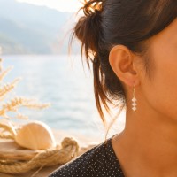 Boucles d'oreilles en rondelles de nacre BONACF007G