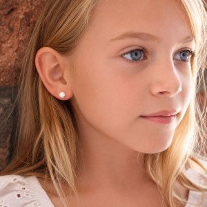Boucles d'oreilles petite perle de nacre BONACF004A