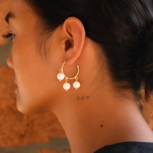 Boucles d'oreilles perles de nacre BONACF001G
