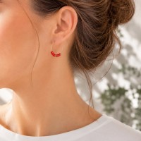 Créoles rondelles de corail rouge BOCORF0030G