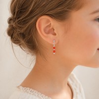 Boucles d'oreilles perles de corail BOCORENF008A