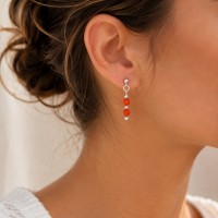 Boucles d'oreilles perles de corail BOCORENF008A