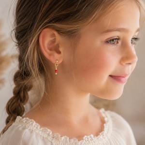 Boucles d'oreilles perle de corail BOCORENF002G