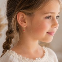 Boucles d'oreilles perle de corail BOCORENF002G