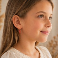 Boucles d'oreilles perles de corail BOCORENF001G