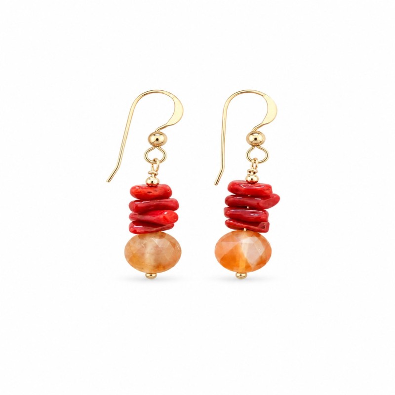 Boucles d'oreilles cupolini et cornaline BOCORF0052G