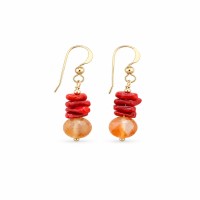 Boucles d'oreilles cupolini et cornaline BOCORF0052G