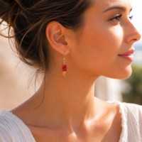 Boucles d'oreilles cupolini et cornaline BOCORF0052G
