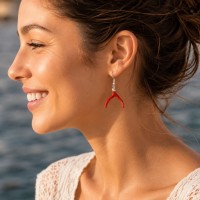 Boucles d'oreilles branche de corail BOCORF002A