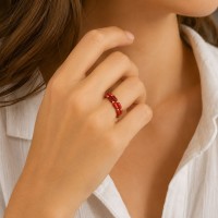 Bague en tubes de corail rouge BACORF0013G