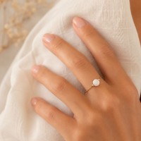 Bague chaine et perle en nacre BANACF0018G
