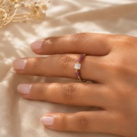 Bague pierres et carré de nacre BANACF0014G