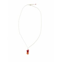 Collier pendentif cupolini de corail rouge et cornaline facettée COCORF0094G