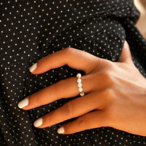 Bague en perles de nacre et vermeil BANACF004G