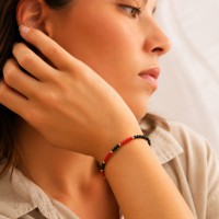 Bracelet onyx et corail BRCORF0088G