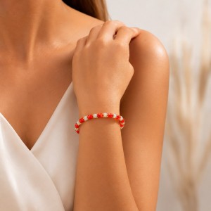 Bracelet corail et aigue-marine BRCORF0087G