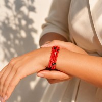 Bracelet ou collier en corail et saphir BRCORF0086G