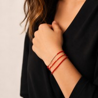 Bracelet en perles de corail rouge BRCORF0070G