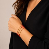 Bracelet en perles de corail et gold filled BRCORF0069G
