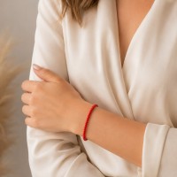 Bracelet perles de corail rouge véritable BRCORF0063G