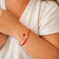 Bracelet en perles Heishi de corail rouge BRCORF0056V