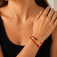 Bracelet en corail et tourmaline BRCORF0053G