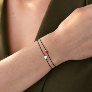 Bracelet petite perle de corail rouge BRCORFT0018VC