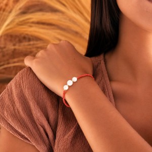 Bracelet en perles de corail et nacre BRCORF0040V