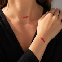 Bracelet cinq perles de corail BRCORF0039G