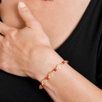 Bracelet perles en corail et citrine BRCORF0038G